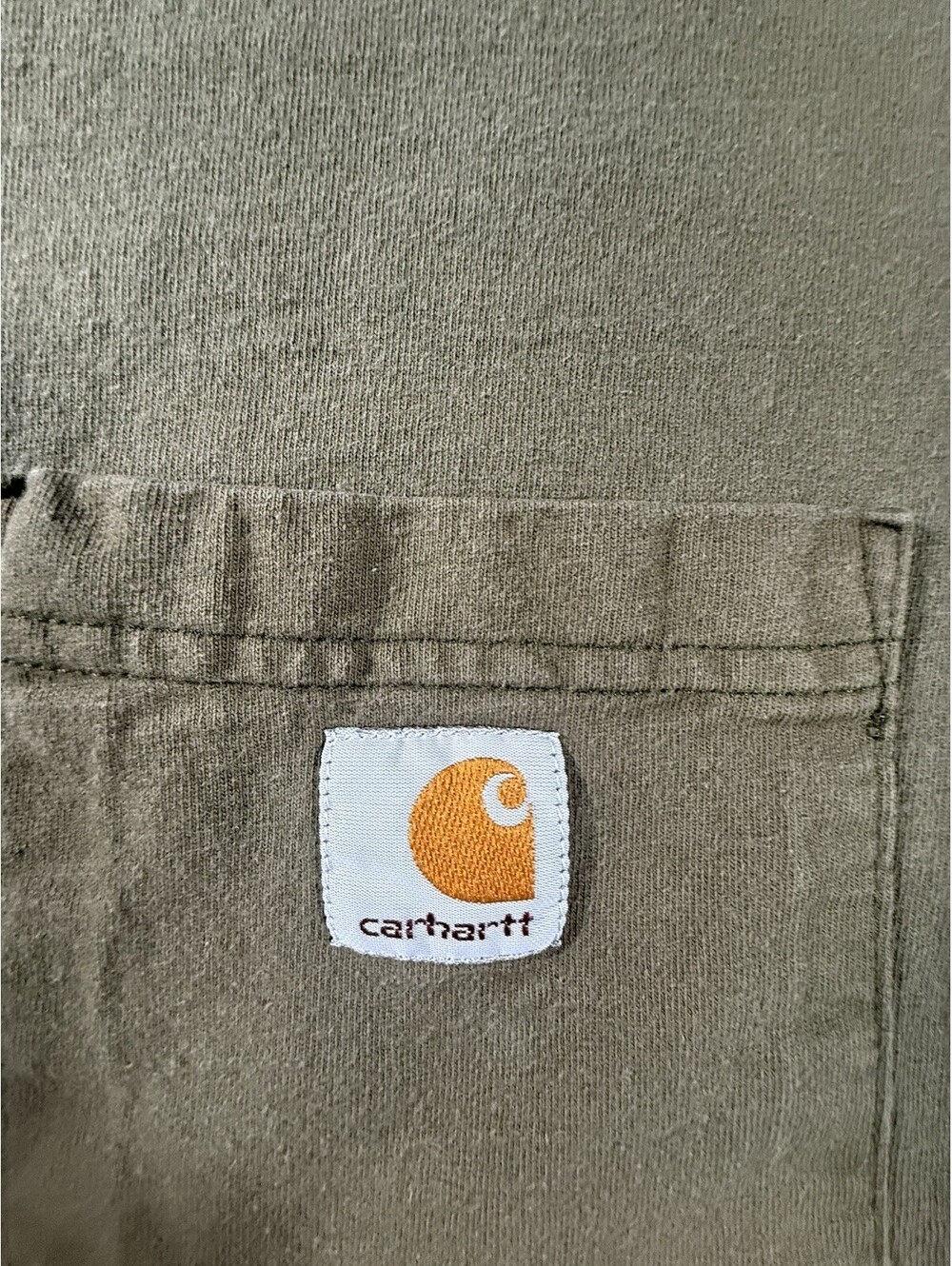 Carhartt Men’s M Dusty Olive Short Sleeve Crew Neck Pocket Logo Knit Cotton Tee